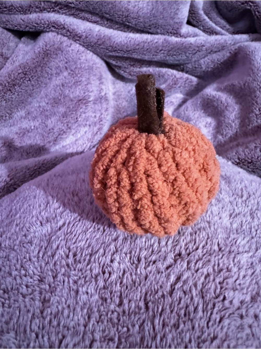 Plush Orange Knit Pumpkin Home Accent